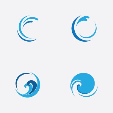 Su Dalgası Simgesi Logo Şablonu