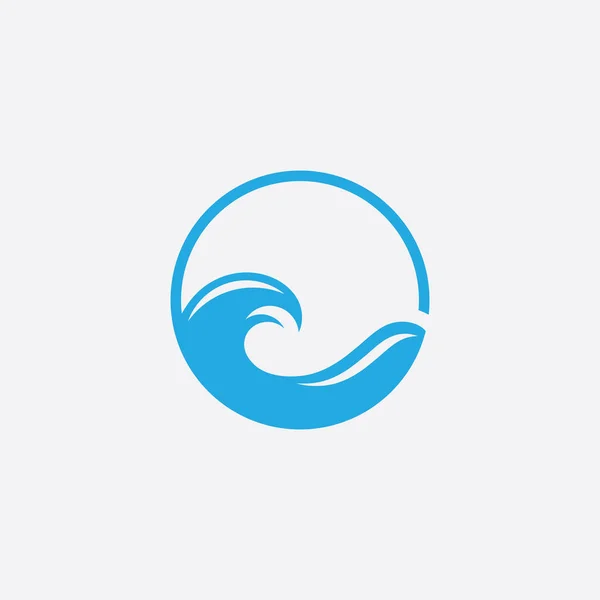 Su Dalgası Simgesi Logo Şablonu