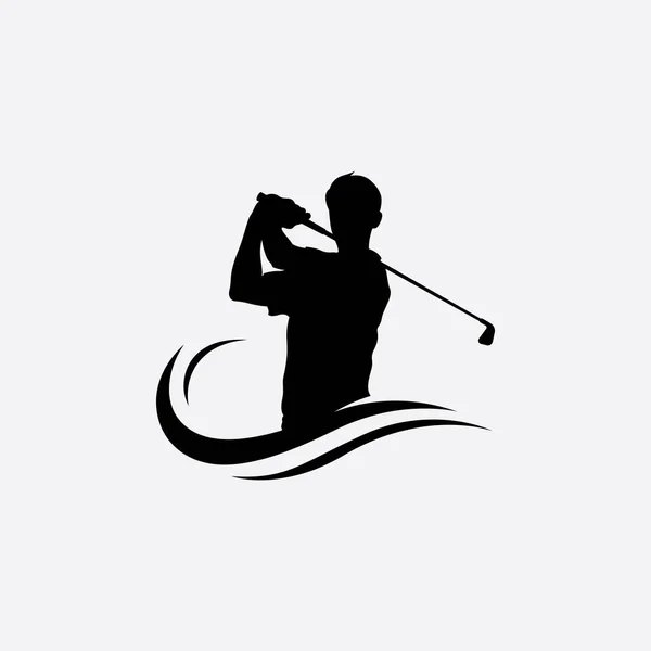 Jouer Golf Pose Vectoriel Illustration Symbole — Image vectorielle