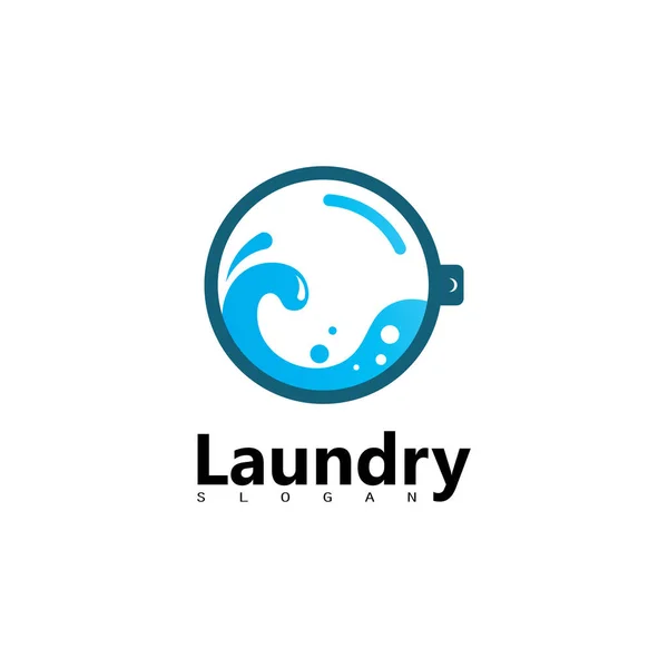 Laundry Washing Machine Logo Circle Your Laundry Business Icon — Stock Vector
