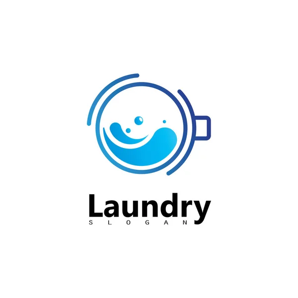 Laundry Washing Machine Logo Circle Your Laundry Business Icon — Stock Vector