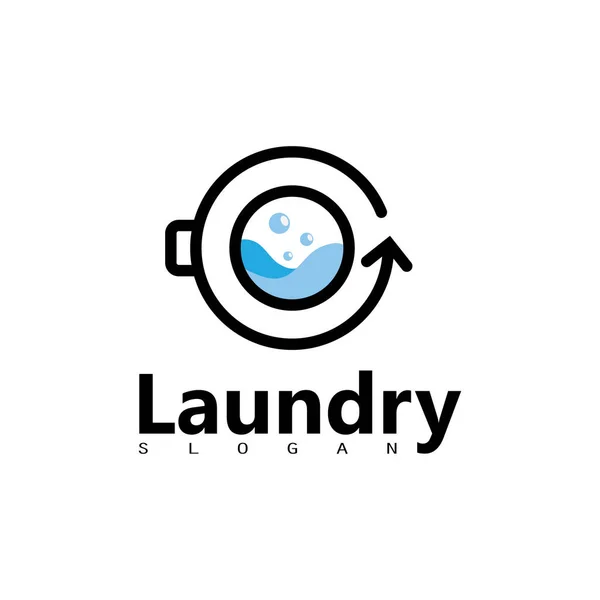 Laundry Washing Machine Logo Circle Your Laundry Business Icon — Stock Vector