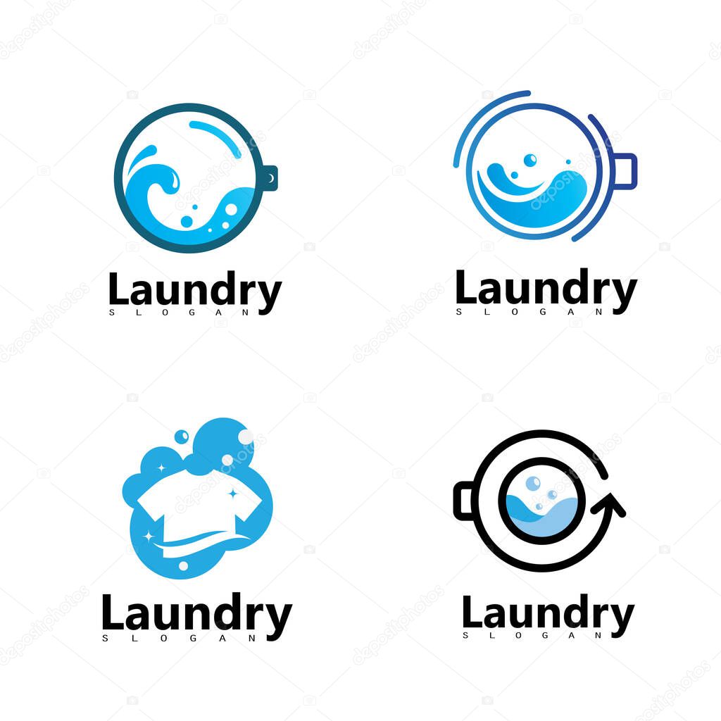 Laundry Washing Machine Logo With Circle for your laundry business icon
