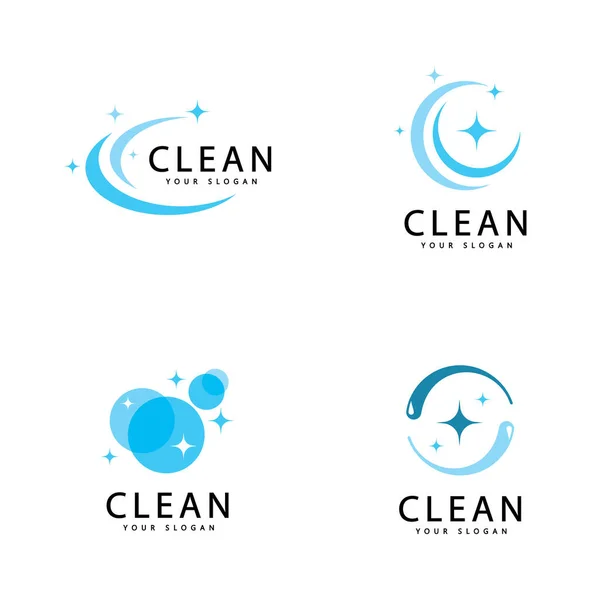 Clean Wash Creative Symbols Company Cleaning Services Graphic Design — Stock Vector