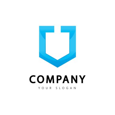 Harf u logo tasarımı beyaz arkaplanda izole edildi