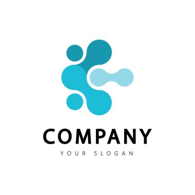 Molekül şablon logo tasarım vektör simgesi