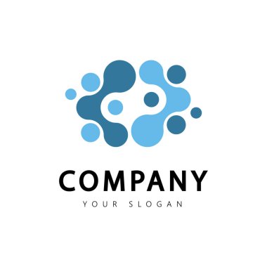 Molekül şablon logo tasarım vektör simgesi