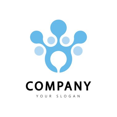 Molekül şablon logo tasarım vektör simgesi
