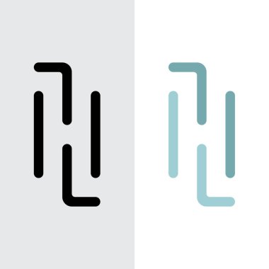 H harfi monogram logo tasarım şablonu