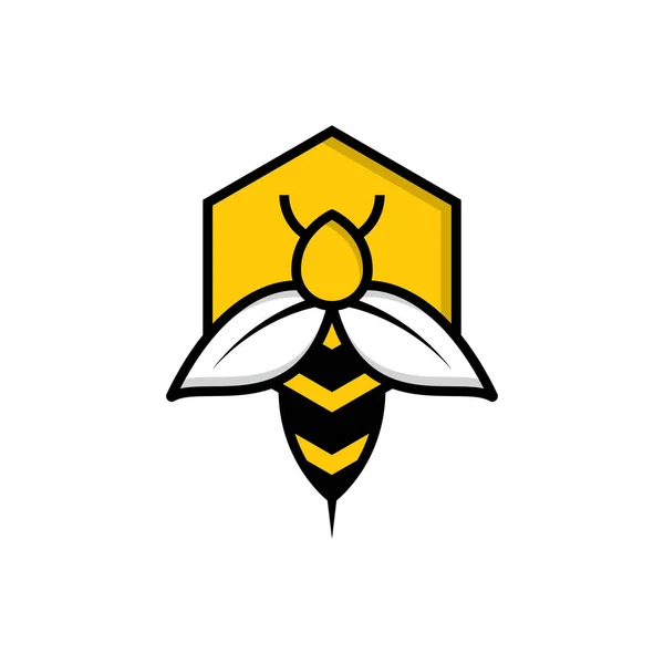 Model Voor Het Ontwerp Van Bijenlogo — Stockvector