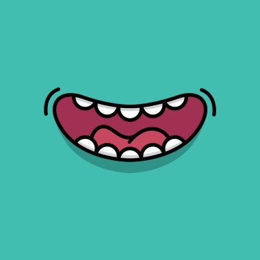 Çizgi film mutlu canavar karakteri. Vektör illüstrasyonu. 