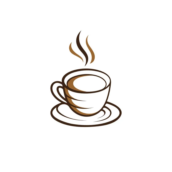 Logo Café Icono Vector Plantilla Ilustración — Vector de stock