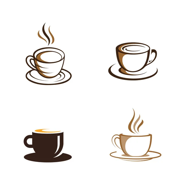 Logo Café Icono Vector Plantilla Ilustración — Vector de stock