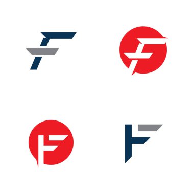 F logosu ve sembolleri şablon vektörü