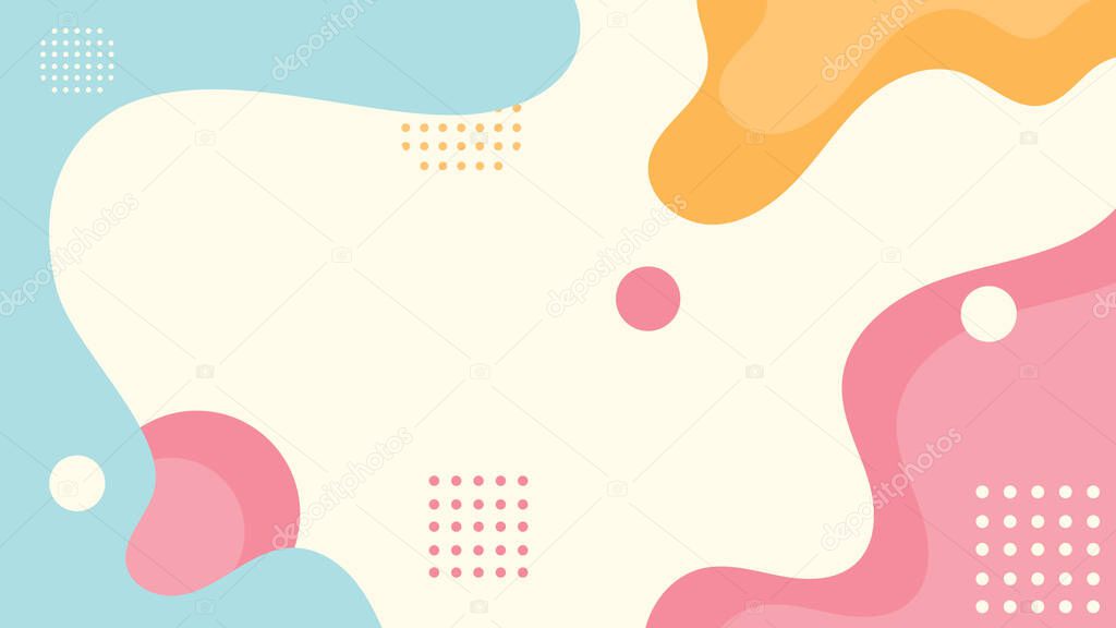 Abstract memphis flat fluid shapes background