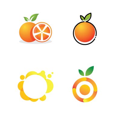 Turuncu logo tasarımı Vektör simgesi çizimi 