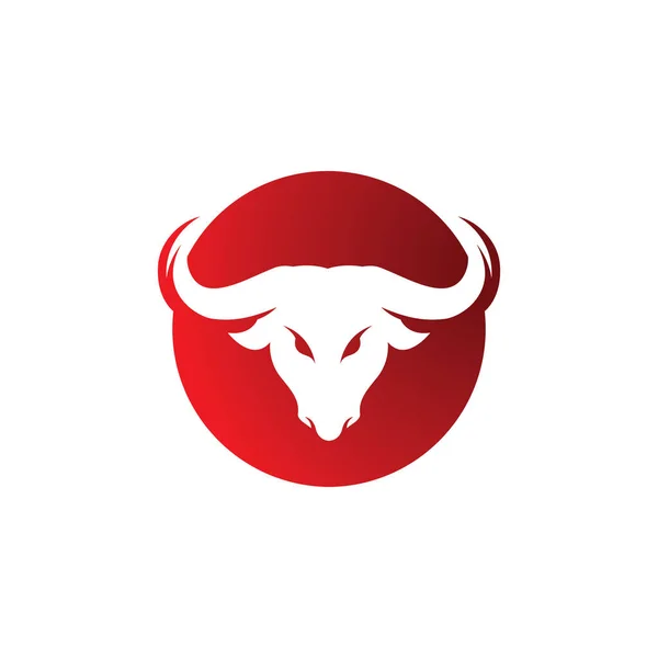 Boğa Başı Logo Ikonu Vektör Şablonu Tasarımı — Stok Vektör