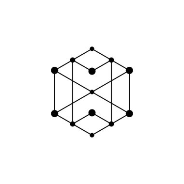 Çokgen çizgi simgesi soyut çokgen tasarım vektörü şablonu