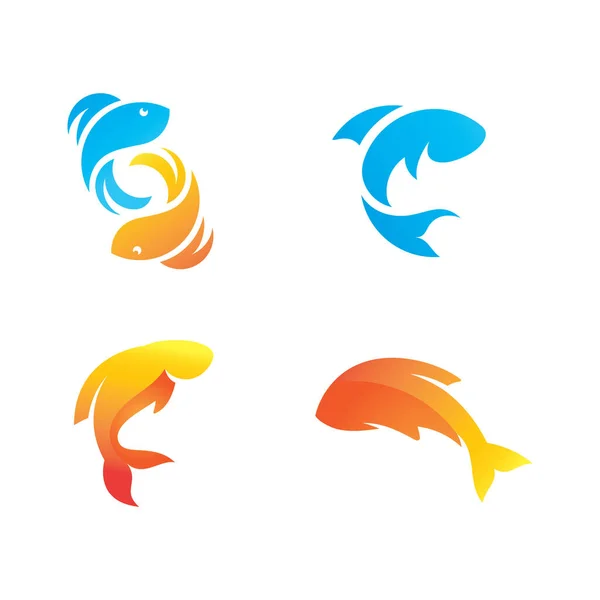 Σχεδιασμός Διανύσματος Εικονιδίου Λογότυπου Ψαριών — Διανυσματικό Αρχείο