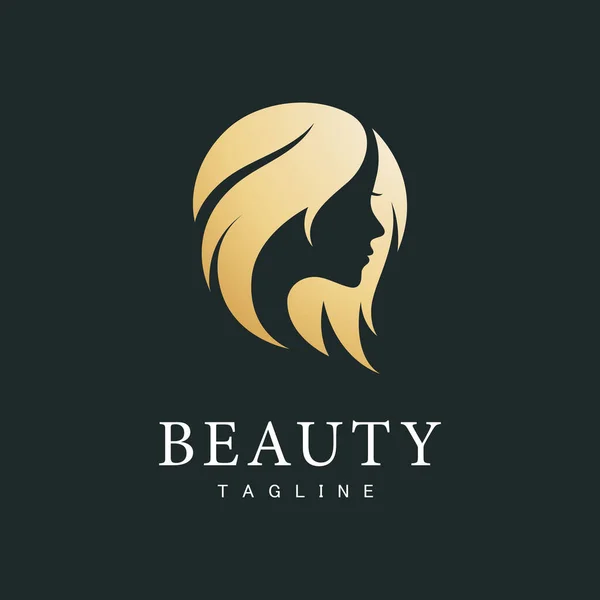 Elegante Frau Logo Mit Goldgradienten Design — Stockvektor