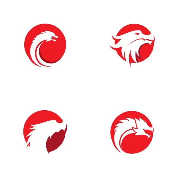 Drakenhoofd Vector Logo Illustratie — Stockvector