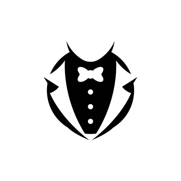 Esmoquin Hombre Logotipo Símbolos Plantilla — Archivo Imágenes Vectoriales