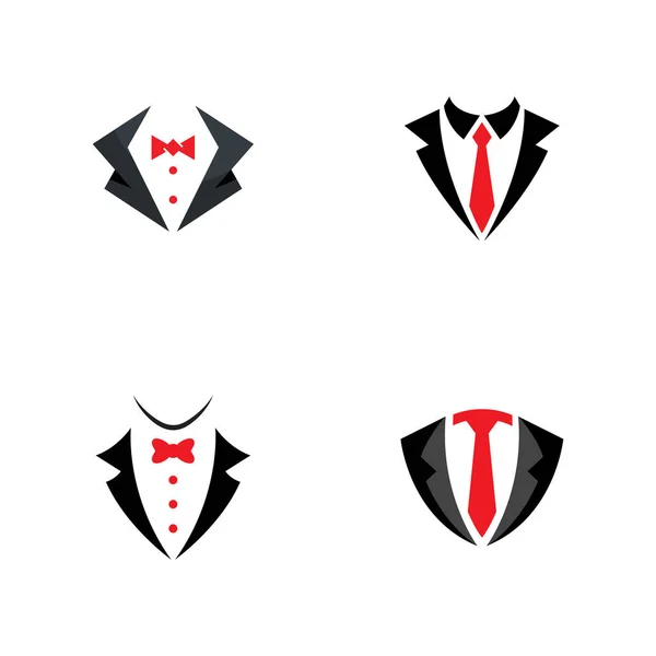 Mall För Tuxedo Mannens Logotyp Och Symboler — Stock vektor