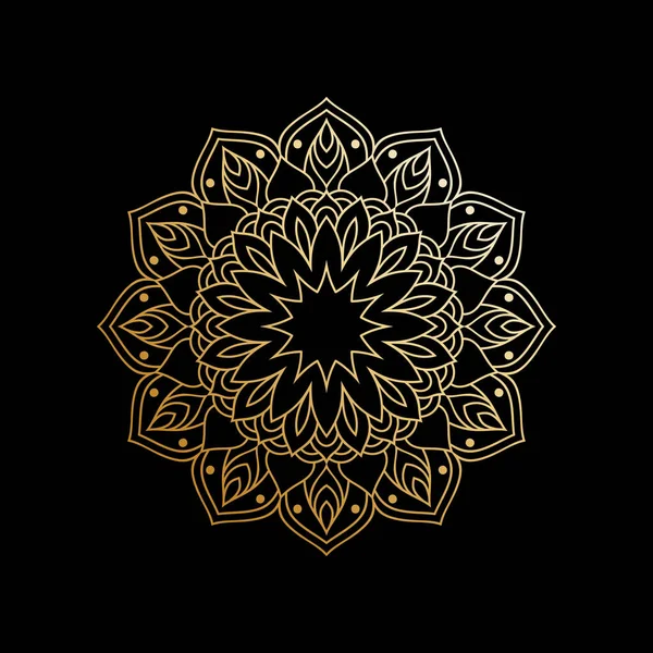 Luxus Mandala Design Hintergrund Goldfarbe — Stockvektor