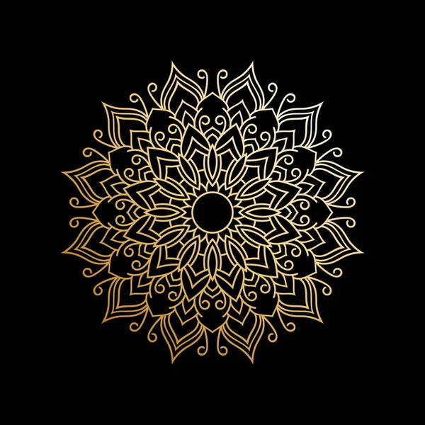 金色の豪華なマンダラデザインの背景 — ストックベクタ