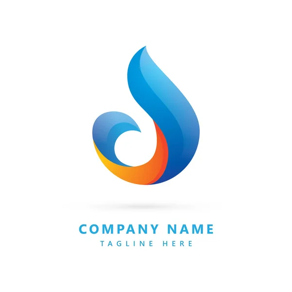 Logotipo Abstrato Feito Com Forma Gota Água Colorida — Vetor de Stock