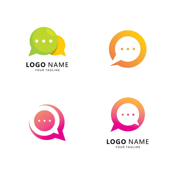 Bubble Chat Mensagem Logotipo Modelo — Vetor de Stock