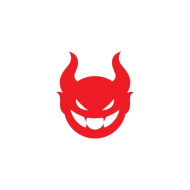 Kırmızı şeytan logo vektör şablonu