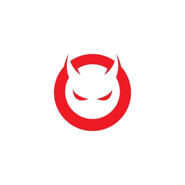 Kırmızı Şeytan Logo Vektör Şablonu — Stok Vektör