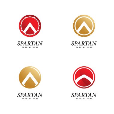 Spartan kalkan logosu simge vektör 