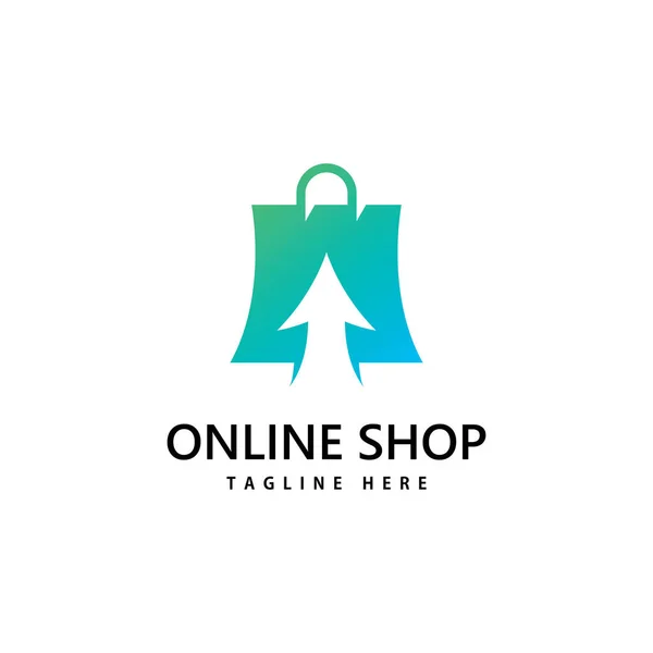 Логотип Магазину Торгової Сумки Дизайн Логотипу Онлайн Магазину — стоковий вектор
