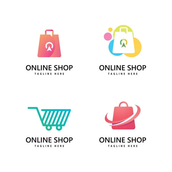 Shopping Bag Store Logo Logodesign Für Online Einkäufe — Stockvektor