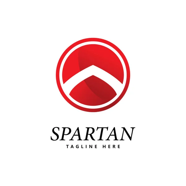 Espartano Escudo Logotipo Ícone Vetor — Vetor de Stock