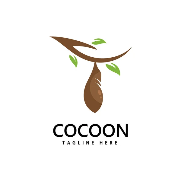 Modèle Illustration Icône Vectorielle Logo Cocoon — Image vectorielle