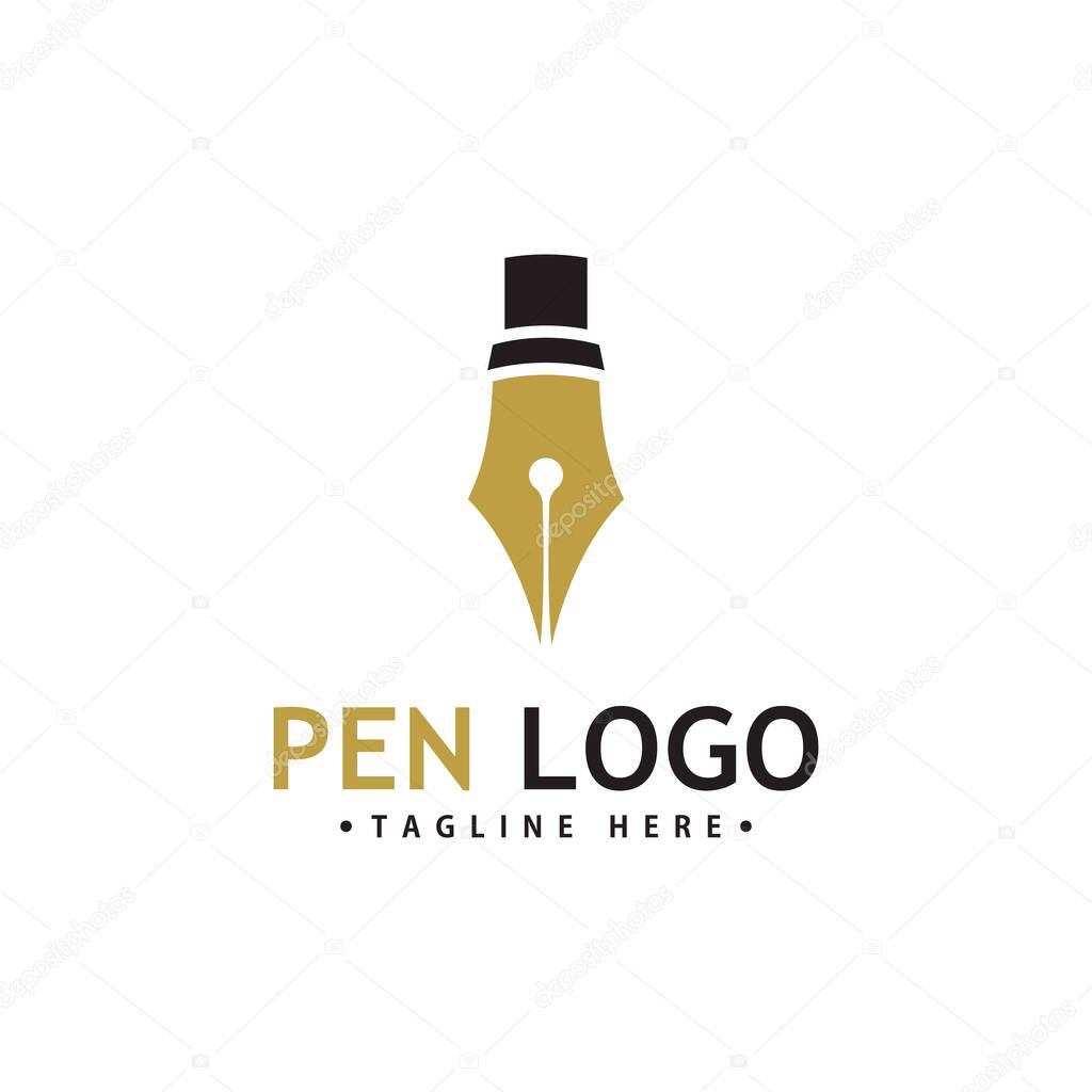 Pen Logo Icon Template. Company writer identity