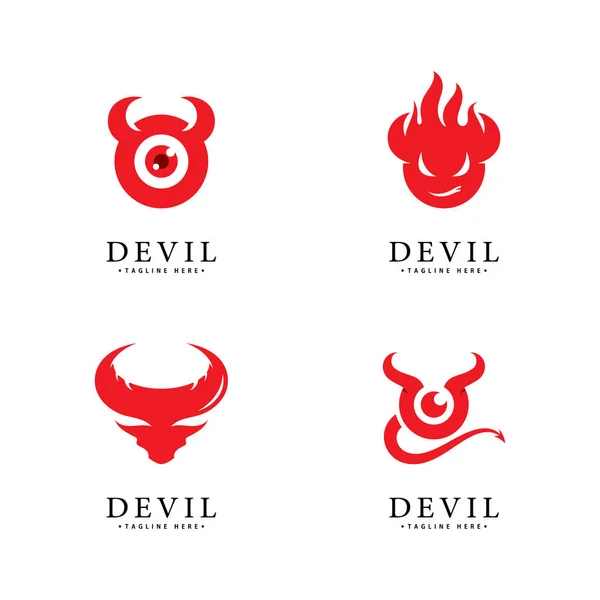 Modèle Icône Vectorielle Logo Diable Rouge — Image vectorielle