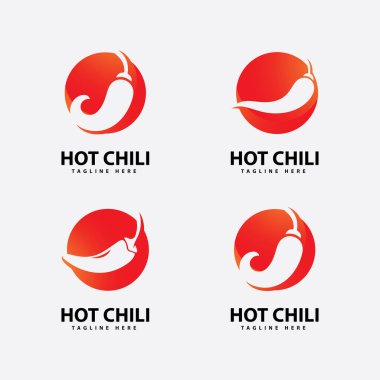 Baharatlı Chili logo simgesi vektörü Red Pepper logo şablonu