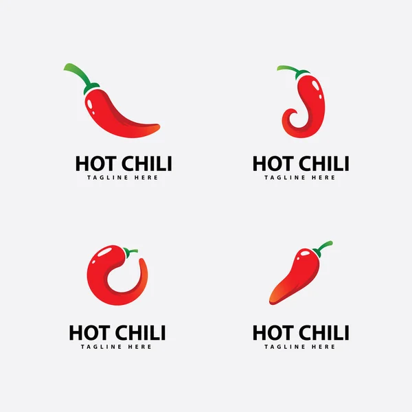 Picante Icono Del Logotipo Chili Vector Red Pepper Plantilla Logotipo — Vector de stock