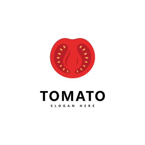 Дизайн Векторной Иконки Томатного Логотипа — стоковый вектор