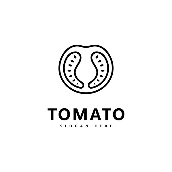 Дизайн Векторной Иконки Томатного Логотипа — стоковый вектор