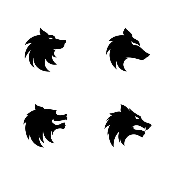 Modèle Vectoriel Conception Logo Tête Loup — Image vectorielle