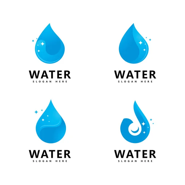 Aqua Wasser Logo Design Wassertropfen Vektor Logo — Stockvektor