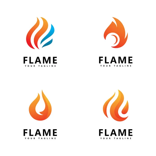 Conception Abstraite Logo Flamme Feu — Image vectorielle