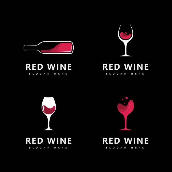 Wein Logo Symbol Design Vorlage Vektorillustration — Stockvektor