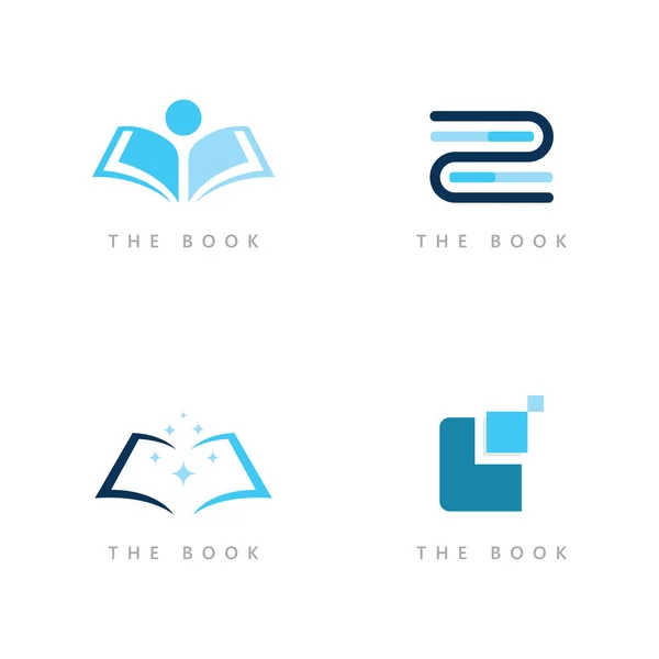 Opleiding Logo Pictogram Template Open Boekillustratie — Stockvector