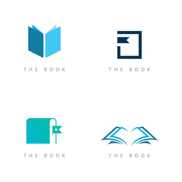 Modelo Ícone Logotipo Educação Ilustração Livro Aberto —  Vetores de Stock